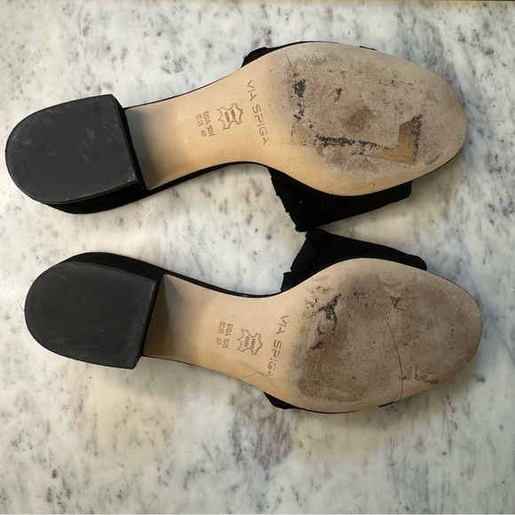 Via Spiga Real Suede Low Heel Slip On Mule Sandals - Picture 3 of 6